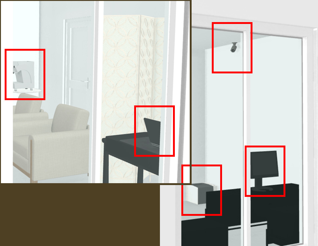 Attacker performing visual reconnaissance on a secure facility, observing entry points, surveillance systems, and physical security weaknesses before an intrusion.