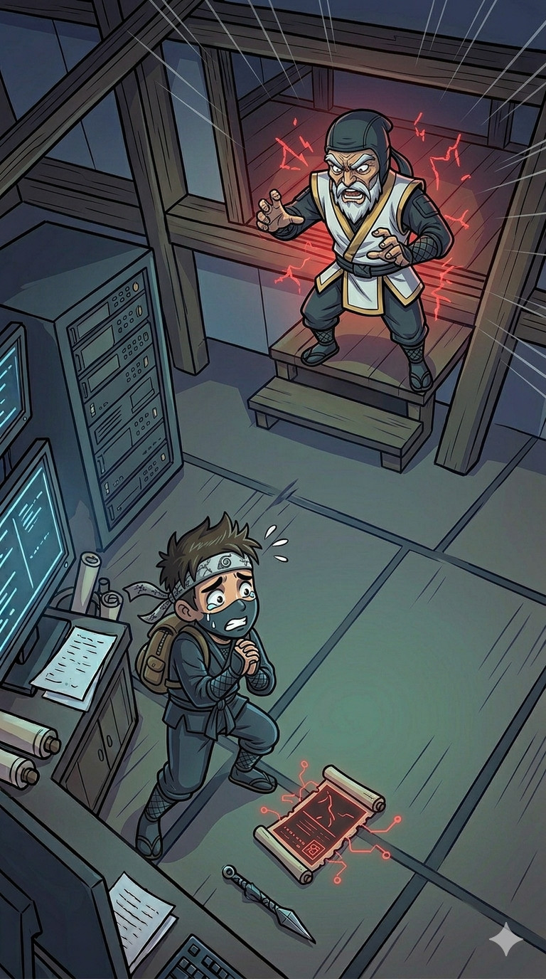 A SOC manager orders halt to intern investigation represented by ninjas
