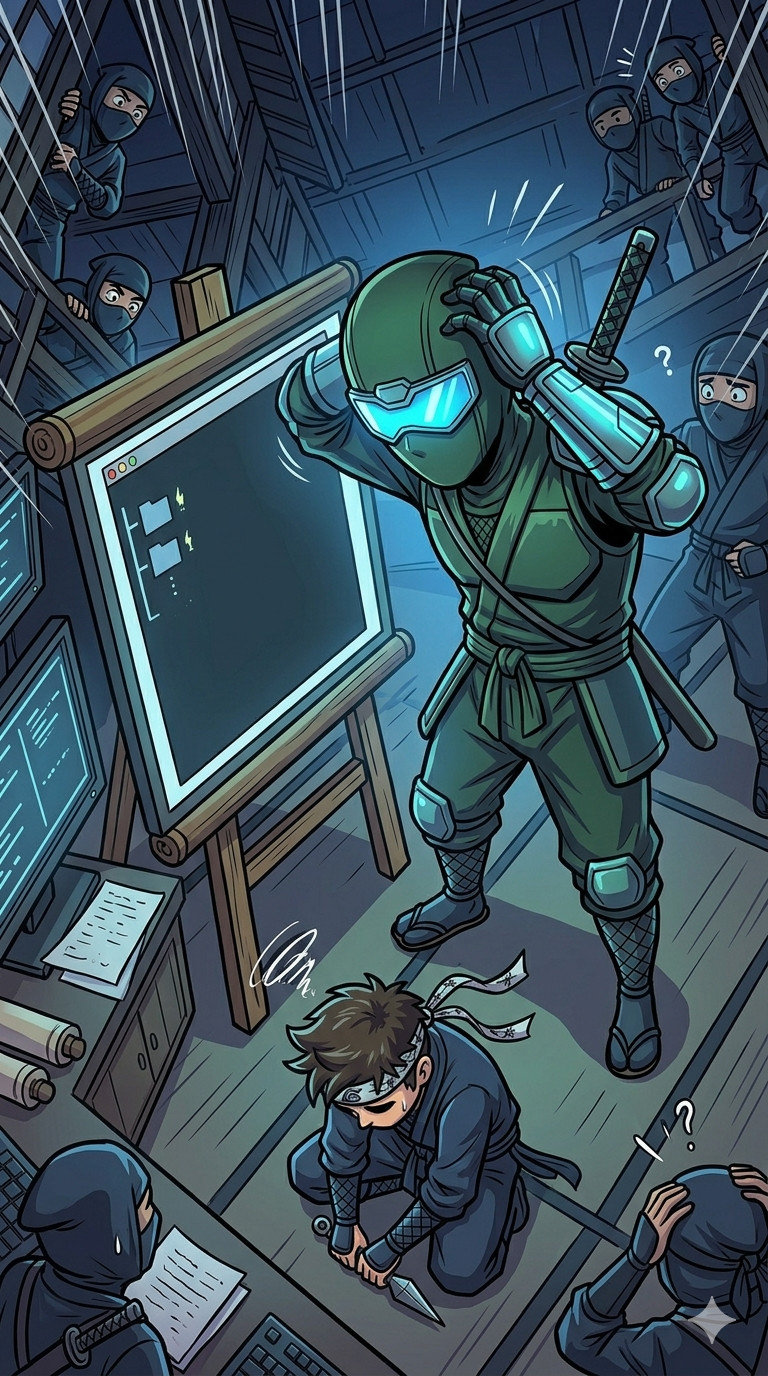 A cybersecurity expert researching an attacker representing a cybersecurity expert