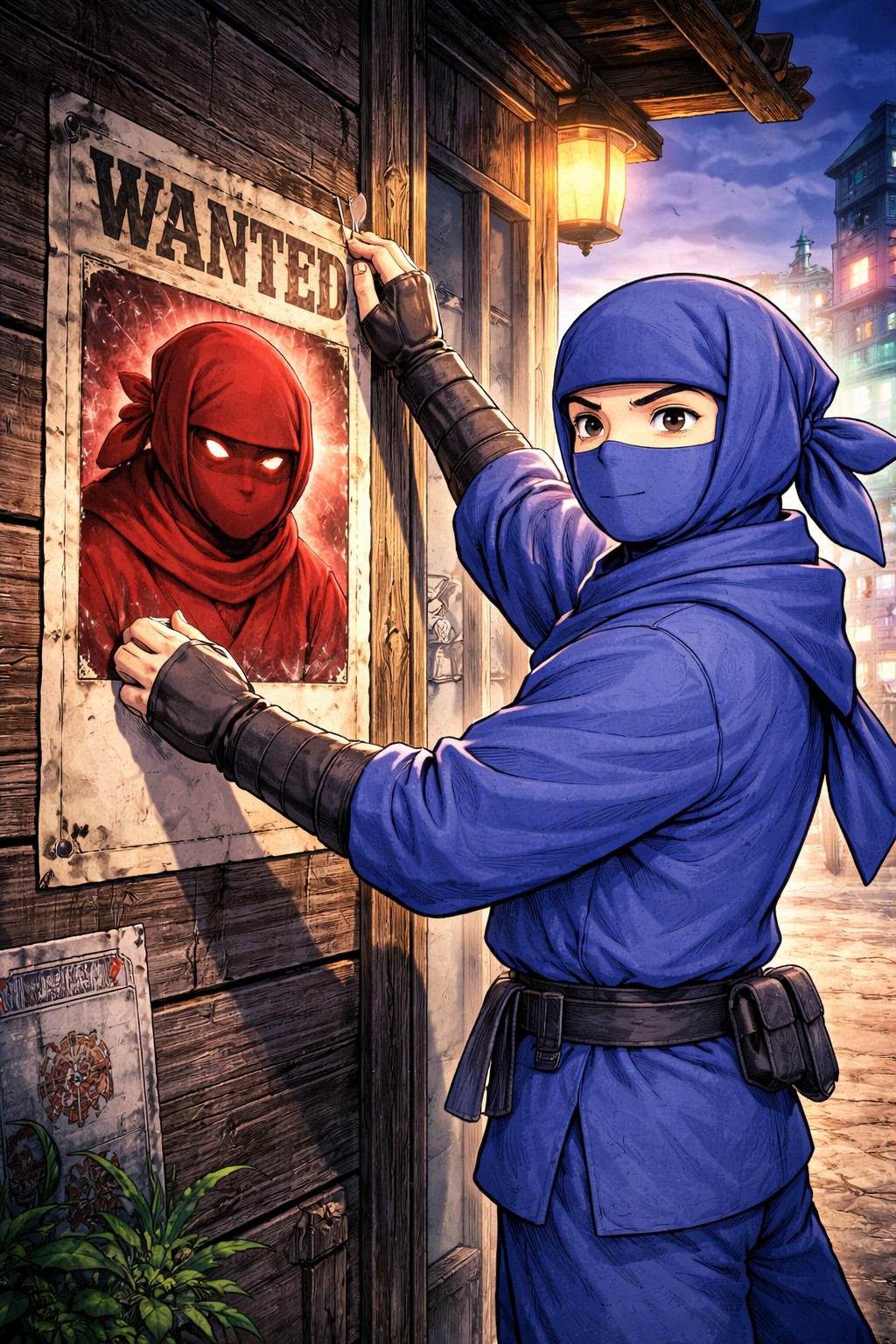 Blue ninja posting a wanted poster of a red ninja illustrating user-based pivoting in incident response