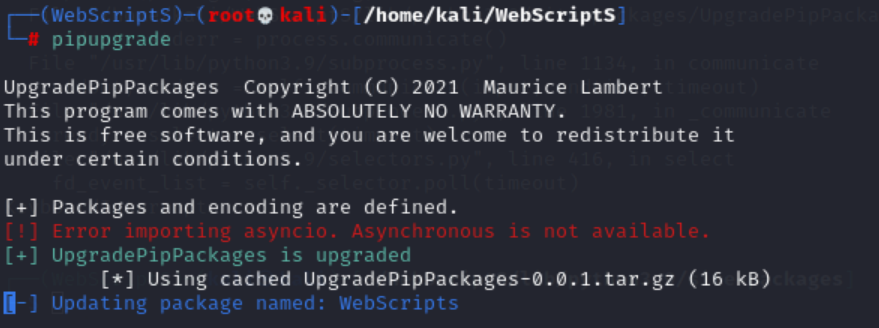 Kali not asynchronous Kali not asynchronous